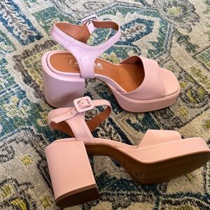 L'INTERVALLE Pink Platform Block Heel Sandals